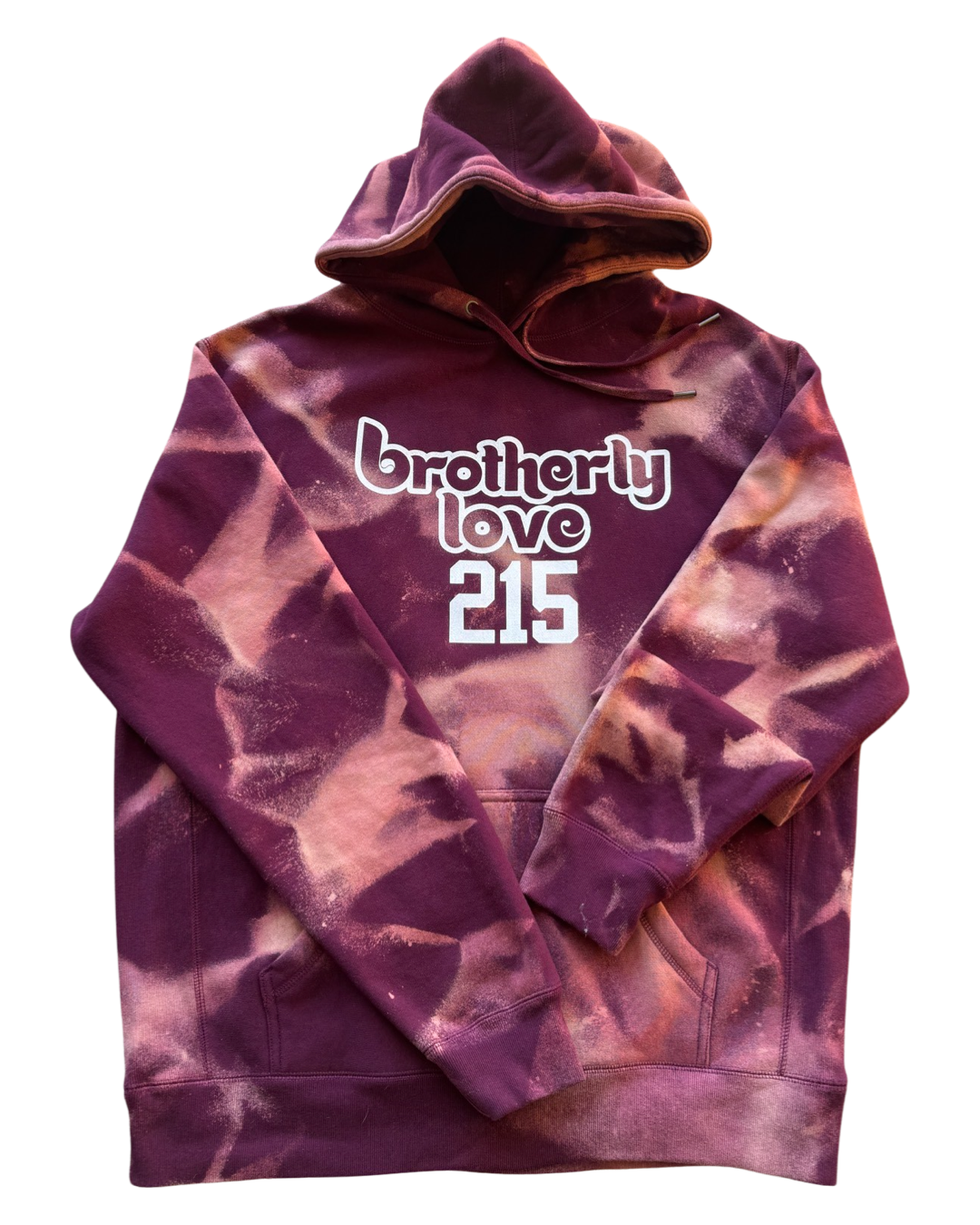 Brotherly Love 215 Heavyweight Hoodie (Bleach Dye)