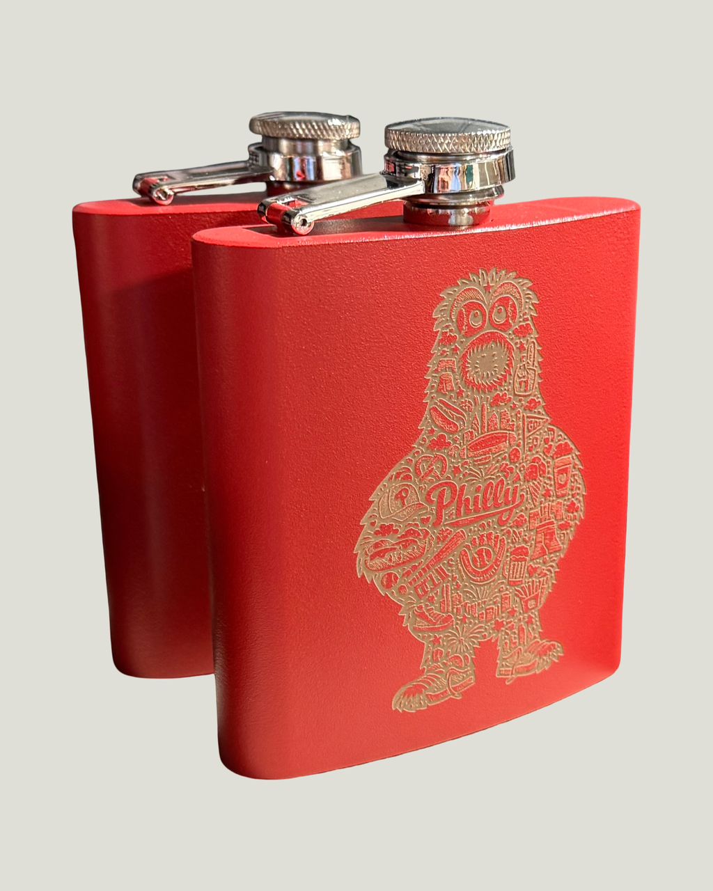 Phanatical Philly Flask / Custom Engraved Philadelphia Doodle Flask
